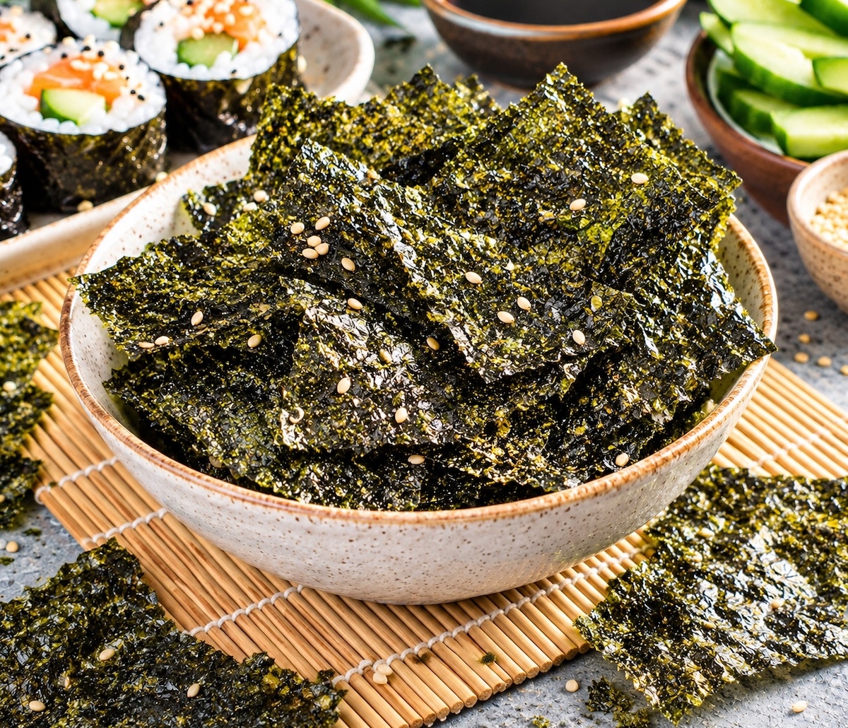 Koreańskie Nori Snack Przekąska Chrupiące Wodorosty Prażone ORIGINAL 4,5g ASIA KITCHEN